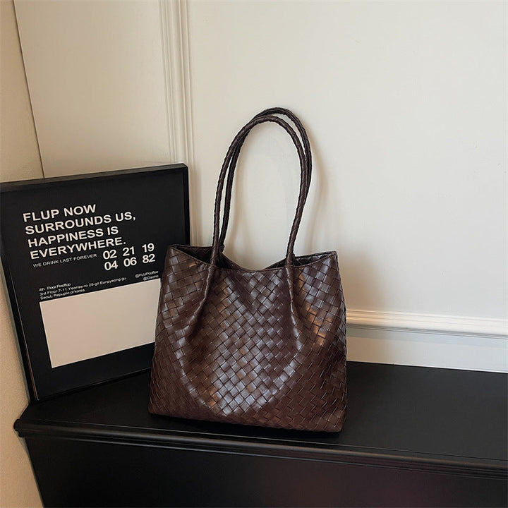 Woven Leather Everyday Tote Bag - Spacious & Durable