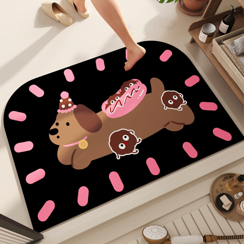 Motivational Belief Round Floor Mat with Non-Slip Base
