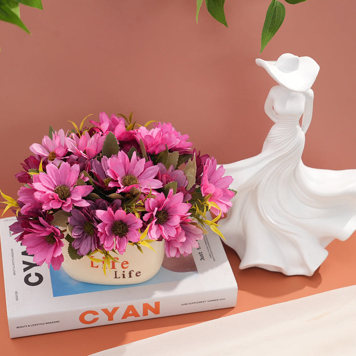 Eternal Bloom Faux Flower Bouquet - Realistic Artificial Flowers for Home Decor