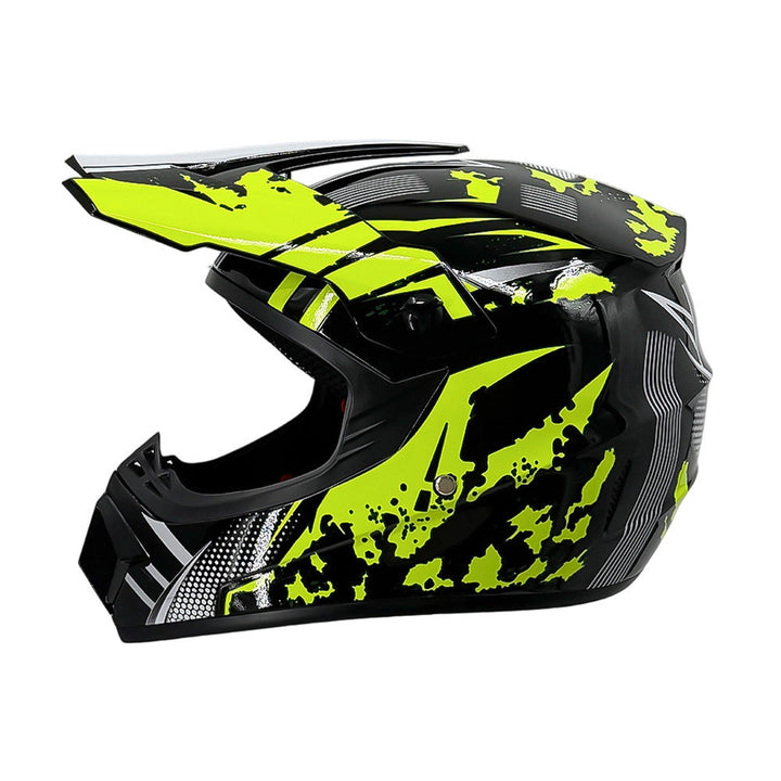 TrailShield Pro Full-Face Motocross Helmet with Extended Visor and Reinforced Chin Guard