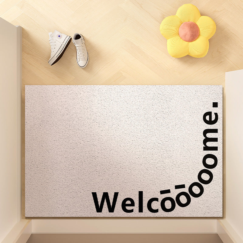 Smiley Face Welcome Entry Mat with Non-Slip Backing
