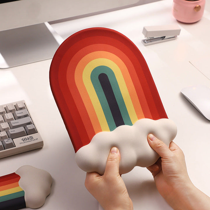 Spectrum Curve Desk Mouse Pad – Rainbow Shaped Design