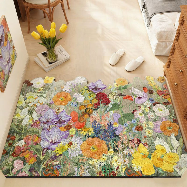 Botanical Bloom Floor Rug - Vibrant Floral Design for Any Room