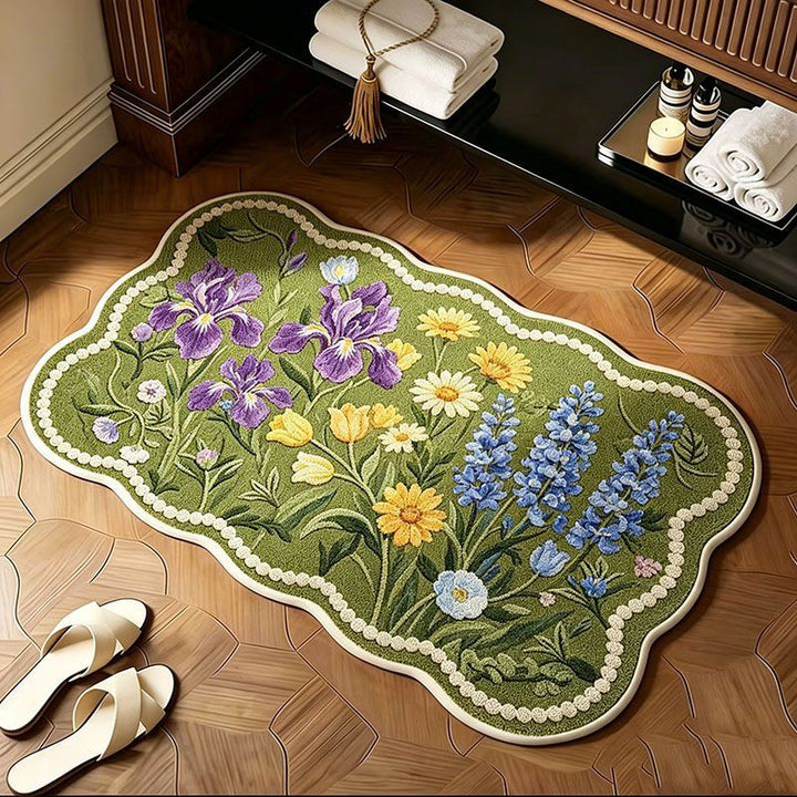 Botanical Comfort Memory Foam Bath Mat with Non-Slip Backing