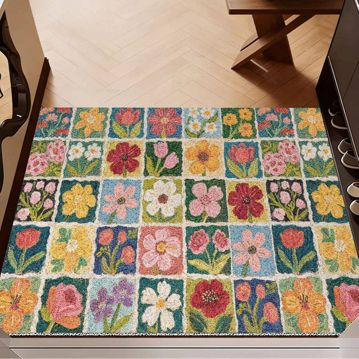 Botanical Bloom Area Rug - Vintage Floral Design for Living Rooms & Bedrooms