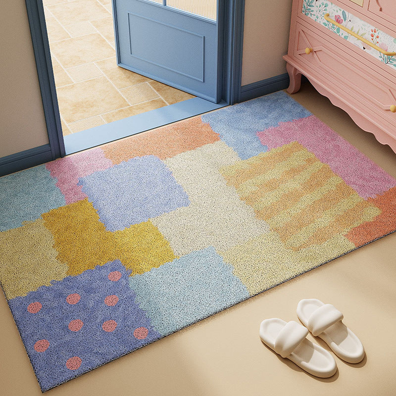 Colorful Patchwork Floor Mat with Vibrant Design