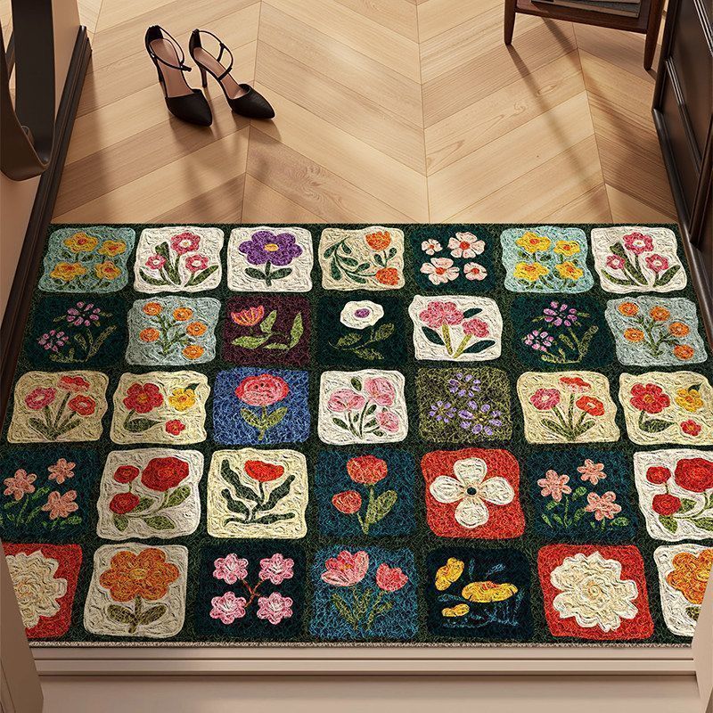 Botanical Bloom Area Rug - Vintage Floral Design for Living Rooms & Bedrooms