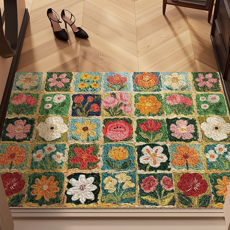 Botanical Bloom Area Rug - Vintage Floral Design for Living Rooms & Bedrooms