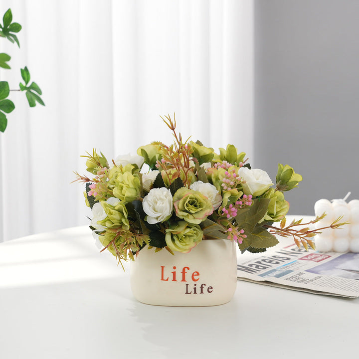 Eternal Bloom Faux Flower Bouquet - Realistic Artificial Flowers for Home Decor