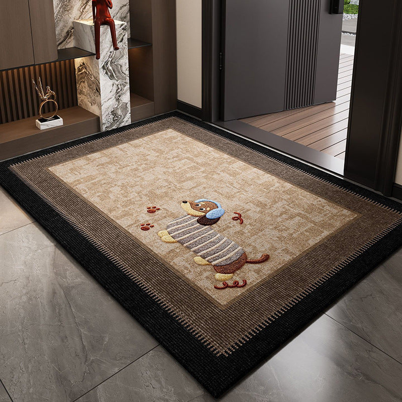 Playful Puppy Cartoon Entryway Rug - Fun Dog Design for Pet Lovers