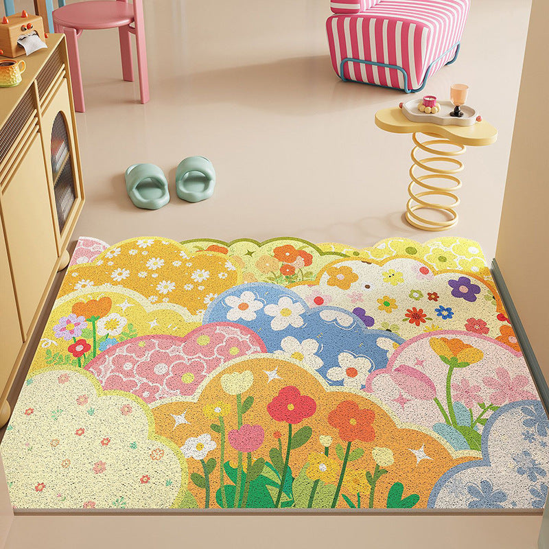 Botanical Bloom Entryway Mat - Floral Design with Non-Slip Backing