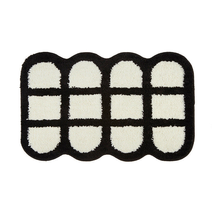 Plush Pillow-Edge Bathroom Mat with Non-Slip Backing