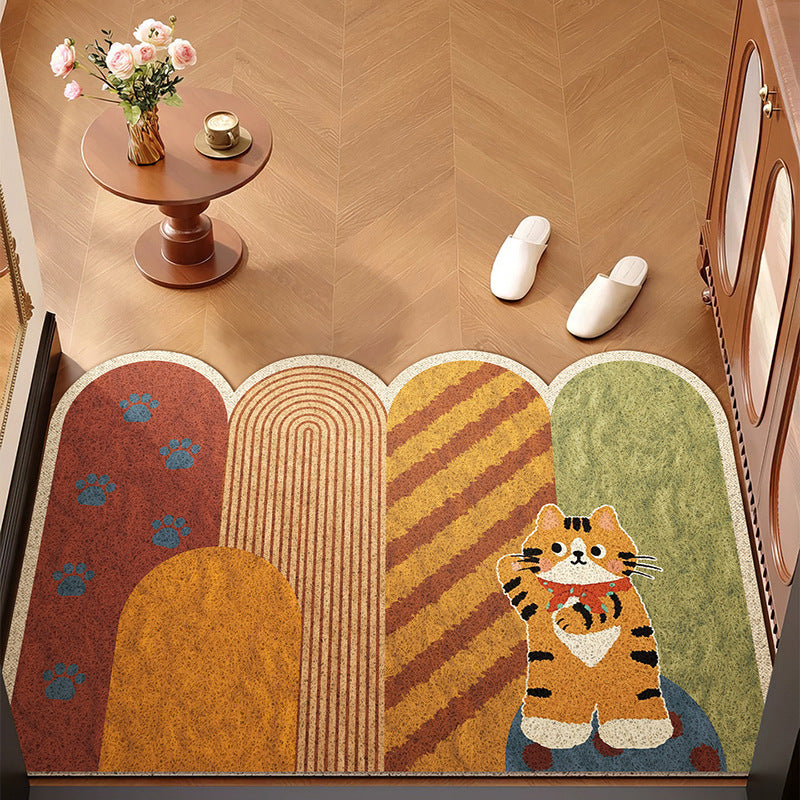 Whimsical Patchwork Cat Floor Rug – Colorful Area Rug for Any Room