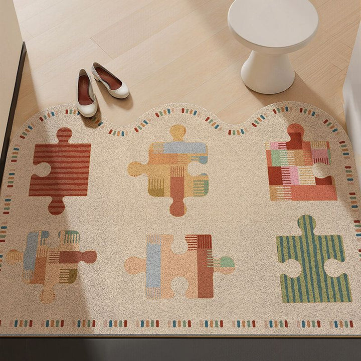 Playful Puzzle Piece Area Rug – Artistic Design for Any Room