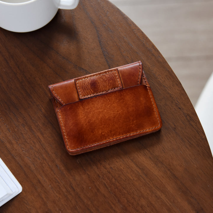 Slim Leather Card Organizer Wallet - Premium Compact Design