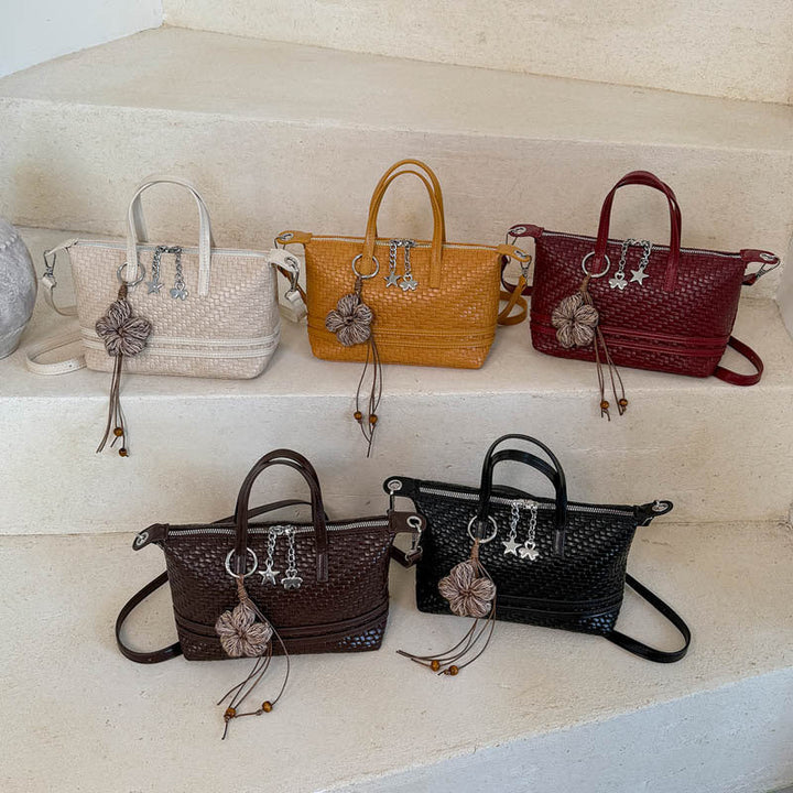 Woven Texture Structured Tote Handbag