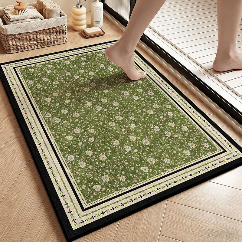 Botanical Garden Bath Mat - Vintage Floral Design