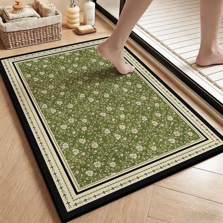 Botanical Garden Bath Mat - Vintage Floral Design
