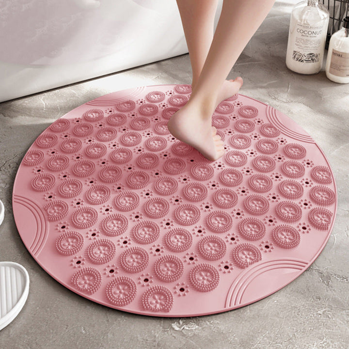 Cushioned Round Non-Slip Bath Mat for Shower & Tub Safety