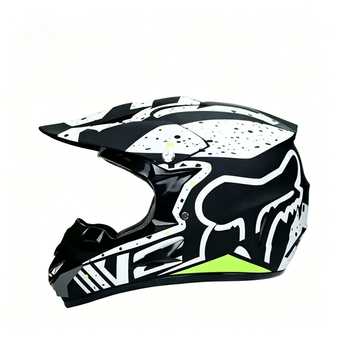 TrailShield Pro Full-Face Motocross Helmet with Extended Visor and Reinforced Chin Guard
