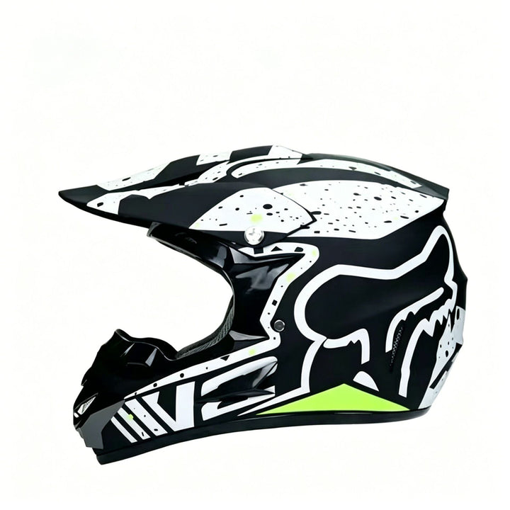TrailShield Pro Full-Face Motocross Helmet with Extended Visor and Reinforced Chin Guard