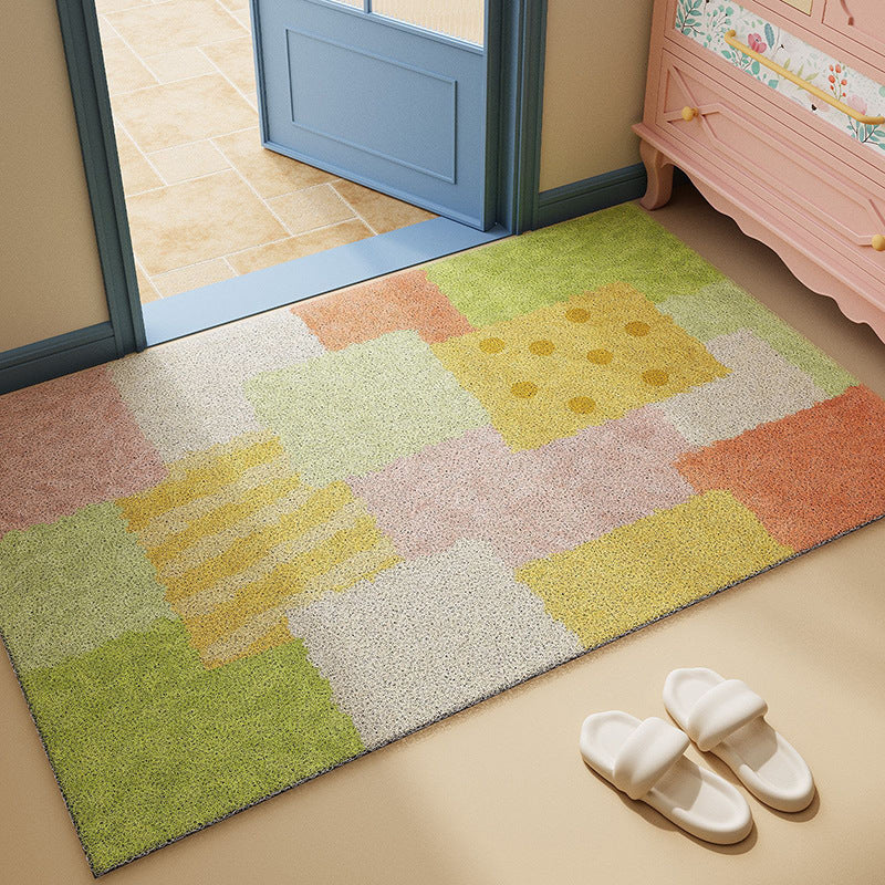 Colorful Patchwork Floor Mat with Vibrant Design