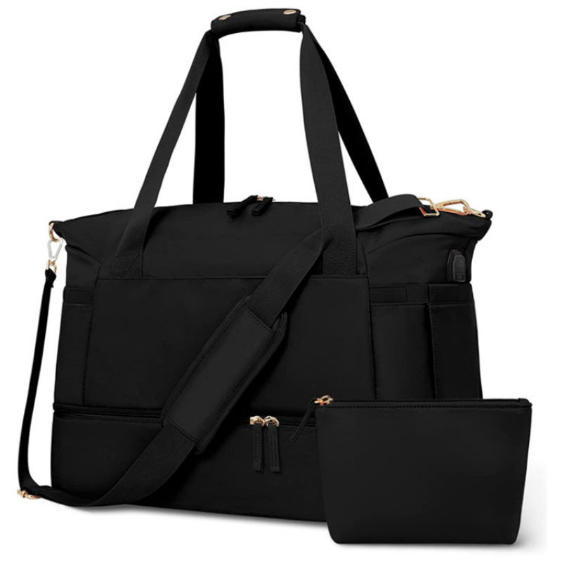 Weekender Multi-Pocket Travel Duffle Bag with Shoulder Strap