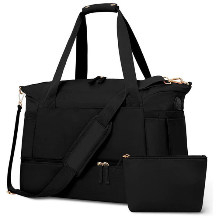 Weekender Multi-Pocket Travel Duffle Bag with Shoulder Strap