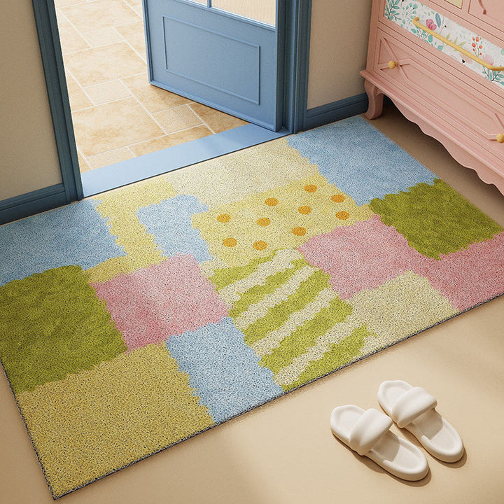 Colorful Patchwork Floor Mat with Vibrant Design