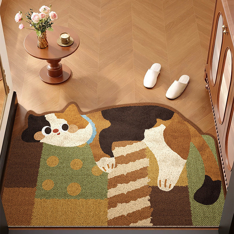 Whimsical Patchwork Cat Floor Rug – Colorful Area Rug for Any Room