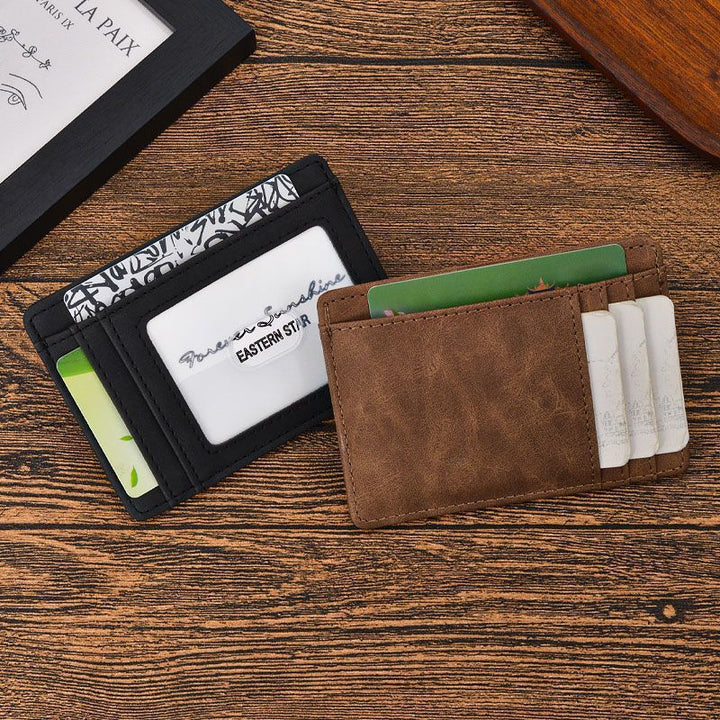 Premium Slim Leather Card Wallet - Minimalist Design