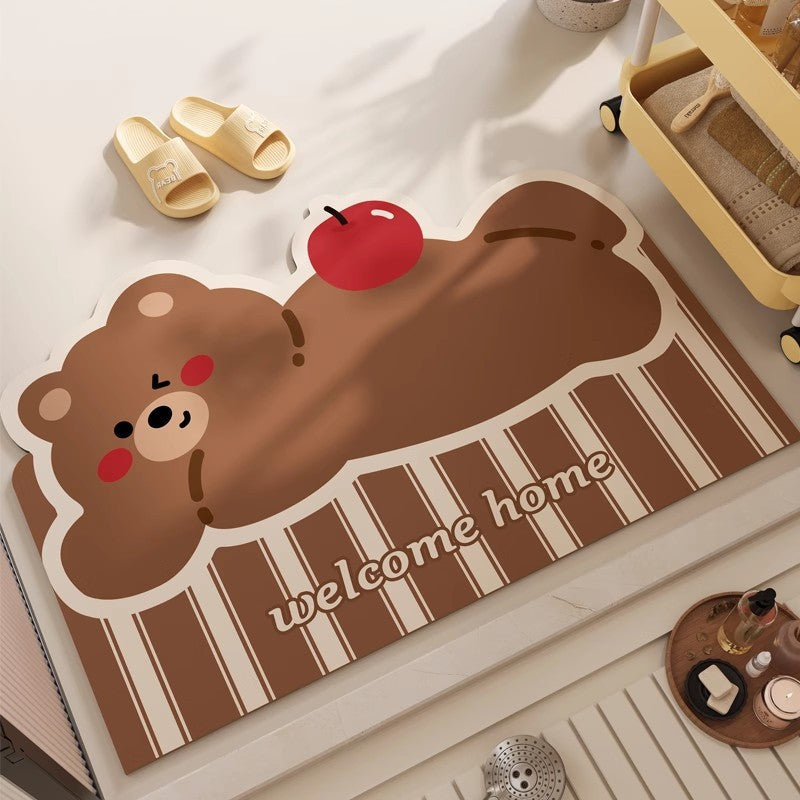 Motivational Belief Round Floor Mat with Non-Slip Base