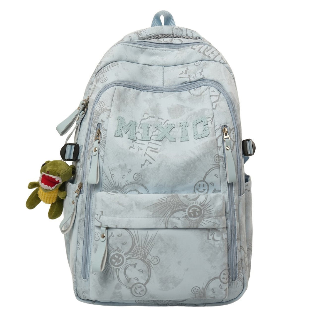 Modern Graphic Print School Backpack with Padded Straps