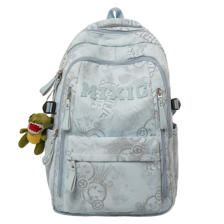 Modern Graphic Print School Backpack with Padded Straps