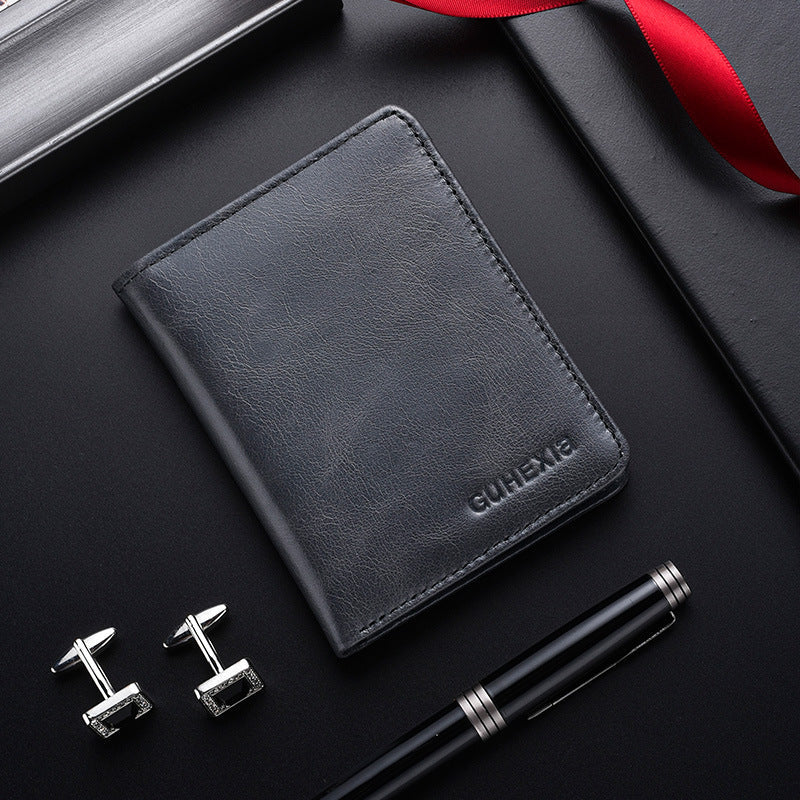 Slim Leather Card Wallet - Minimalist Design