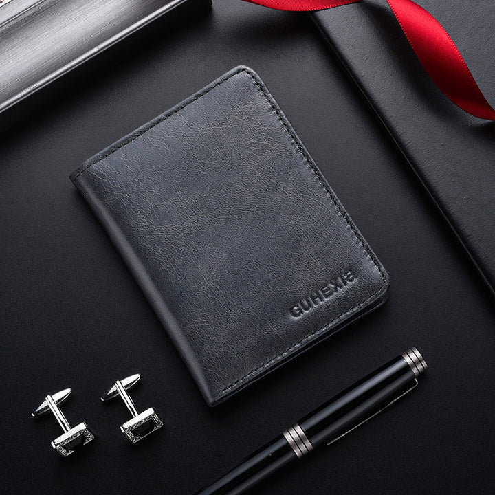 Slim Leather Card Wallet - Minimalist Design
