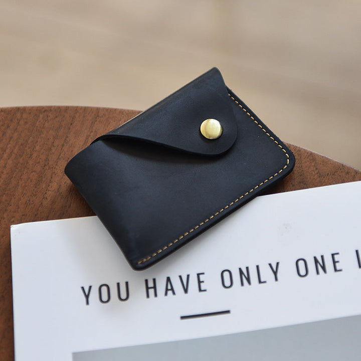 Slim Leather Card Wallet - Premium Minimalist Design
