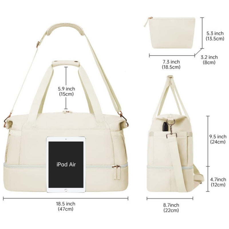 Weekender Multi-Pocket Travel Duffle Bag with Shoulder Strap