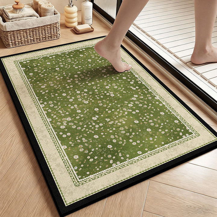 Botanical Garden Bath Mat - Vintage Floral Design
