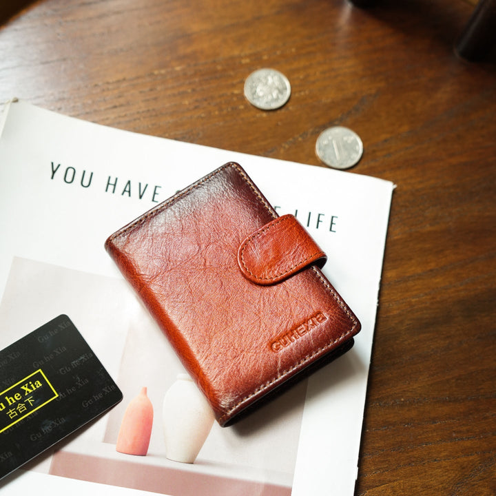 Slim Genuine Leather Card Organizer - Compact Wallet for Women