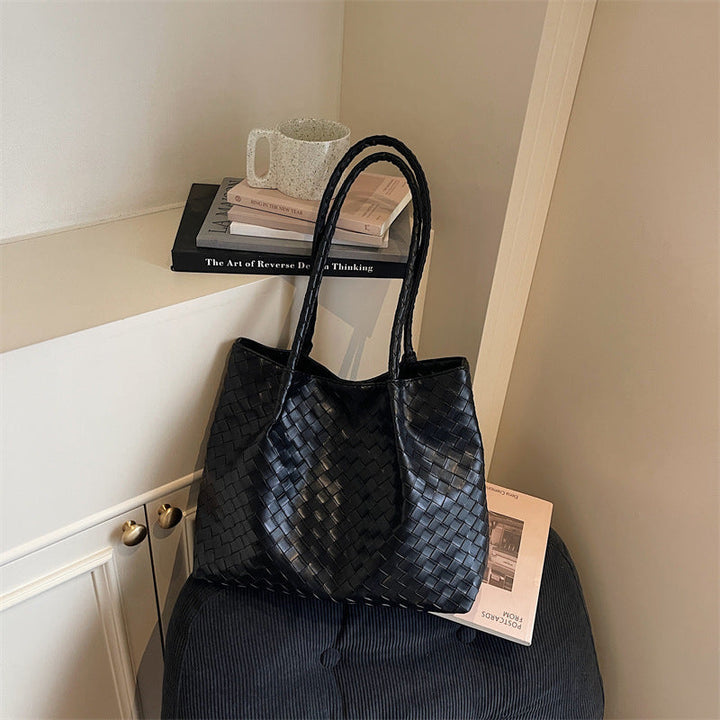 Woven Leather Everyday Tote Bag - Spacious & Durable