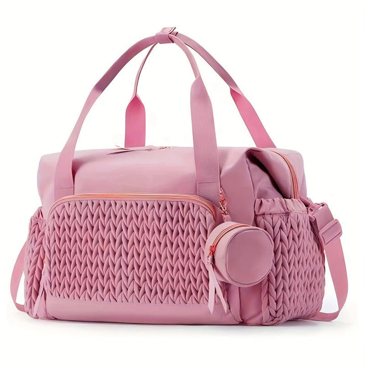 Premium Woven Travel Duffle Bag with Removable Strap and Detachable Pouch