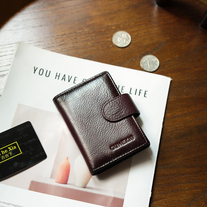 Slim Genuine Leather Card Organizer - Compact Wallet for Women