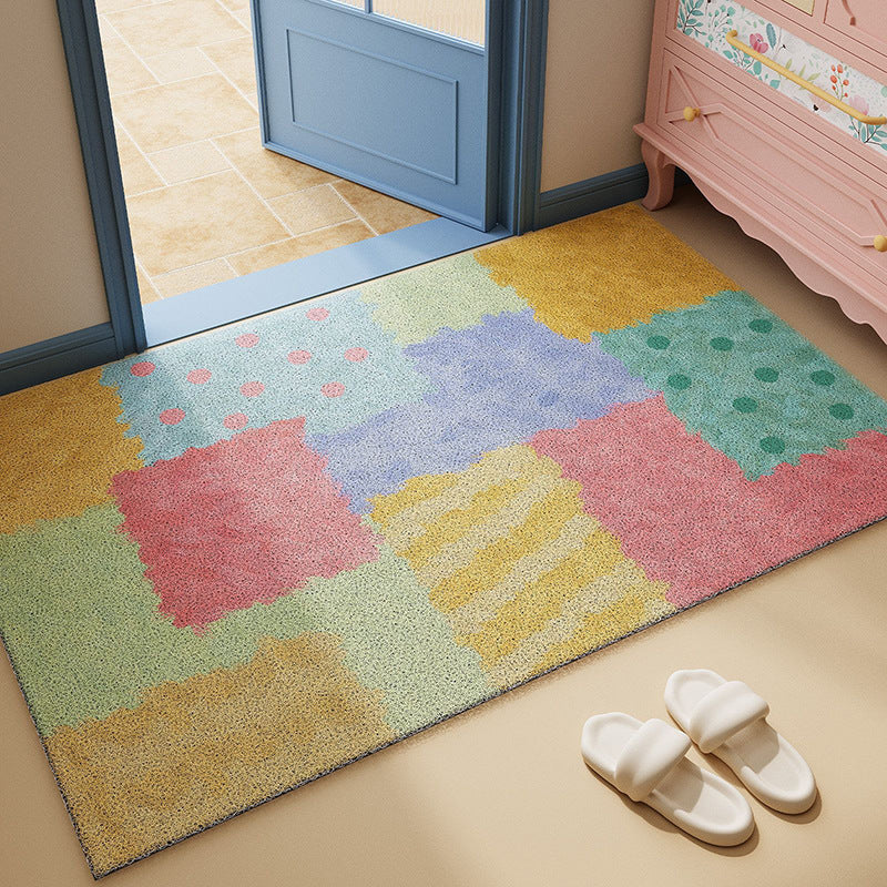Colorful Patchwork Floor Mat with Vibrant Design