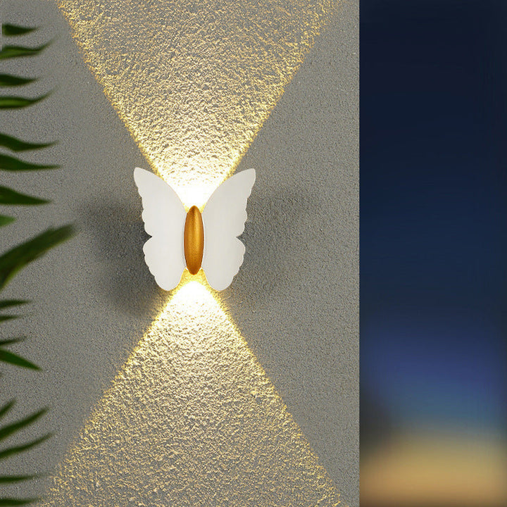 Nature-Inspired Butterfly Outdoor Wall Light - Warm White LED