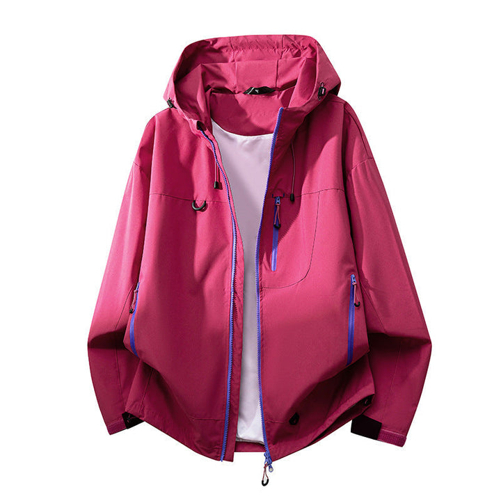 Women's All-Weather Technical Outdoor Jacket with Adjustable Hood and Multi-Functional Pockets