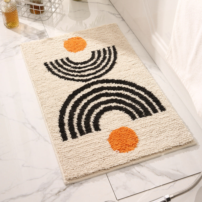 Premium Plush Geometric Bathroom Mat with Non-Slip Backing