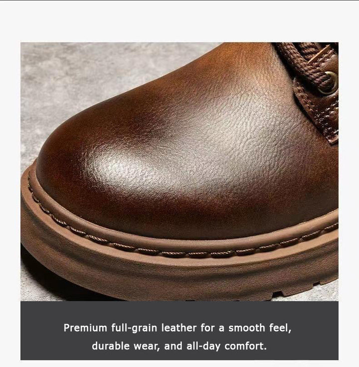 Premium Slip-On Leather Work Boots – Comfortable Anti-Slip Casual Footwear
