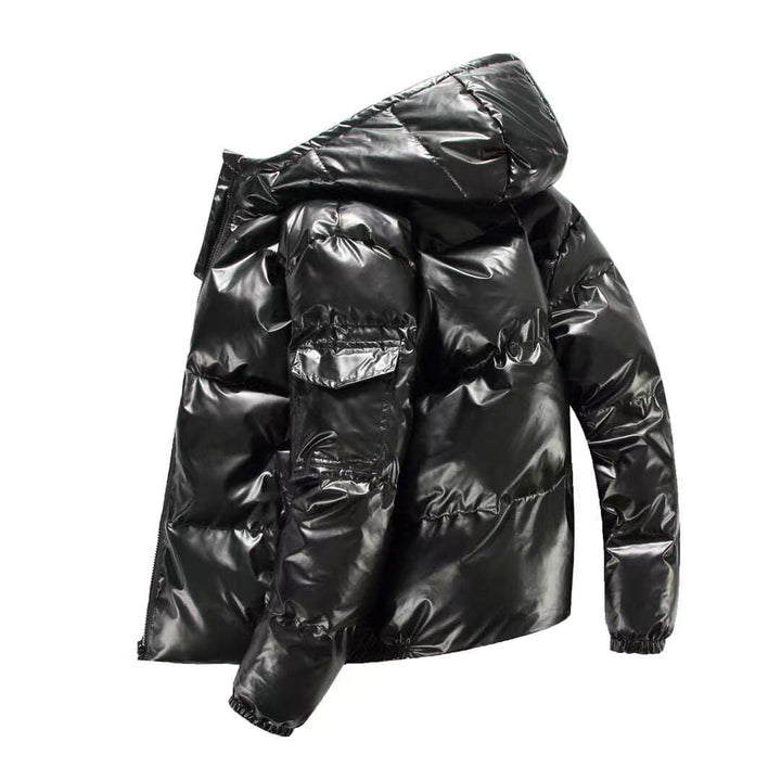 Ansgar | Mens Down Jacket with Hood — Glossy Patent Finish in 3 Colors M–3XL | Westmere