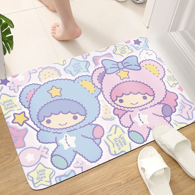Vibrant Illustration Bath Mat with Non-Slip Backing